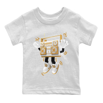 Air Jordan 13 Wheat Sneaker Match Tees 90s Radio Boy Sneaker Tees AJ13 Wheat Sneaker Release Tees Kids Shirts White 2