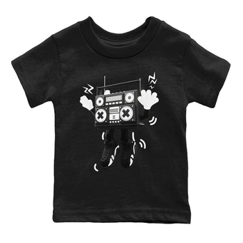 14s Panda shirt to match jordans 90s Radio Boy sneaker tees Air Jordan 14 Panda SNRT Sneaker Release Tees Baby Toddler Black 2 T-Shirt