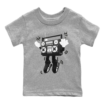 14s Panda shirt to match jordans 90s Radio Boy sneaker tees Air Jordan 14 Panda SNRT Sneaker Release Tees Baby Toddler Heather Grey 2 T-Shirt