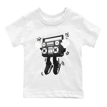 14s Panda shirt to match jordans 90s Radio Boy sneaker tees Air Jordan 14 Panda SNRT Sneaker Release Tees Baby Toddler White 2 T-Shirt
