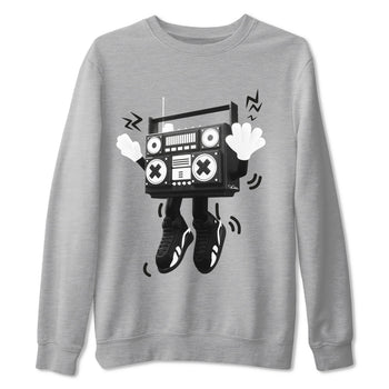 14s Panda shirt to match jordans 90s Radio Boy sneaker tees Air Jordan 14 Panda SNRT Sneaker Release Tees Unisex Heather Grey 2 T-Shirt