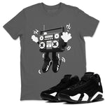 14s Panda shirt to match jordans 90s Radio Boy sneaker tees Air Jordan 14 Panda SNRT Sneaker Release Tees Unisex Cool Grey 1 T-Shirt
