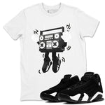14s Panda shirt to match jordans 90s Radio Boy sneaker tees Air Jordan 14 Panda SNRT Sneaker Release Tees Unisex White 1 T-Shirt