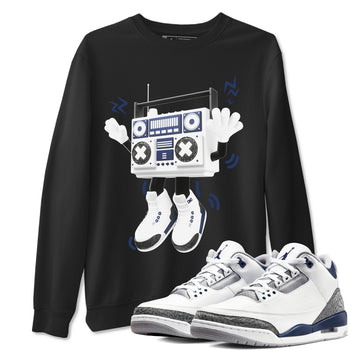 3s Midnight Navy 2023 shirt to match jordans 90s Radio Boy sneaker tees Air Jordan 3 Midnight Navy 2023 SNRT Sneaker Release Tees unisex cotton Black 1 crew neck shirt