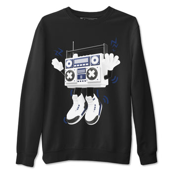 3s Midnight Navy 2023 shirt to match jordans 90s Radio Boy sneaker tees Air Jordan 3 Midnight Navy 2023 SNRT Sneaker Release Tees unisex cotton Black 2 crew neck shirt