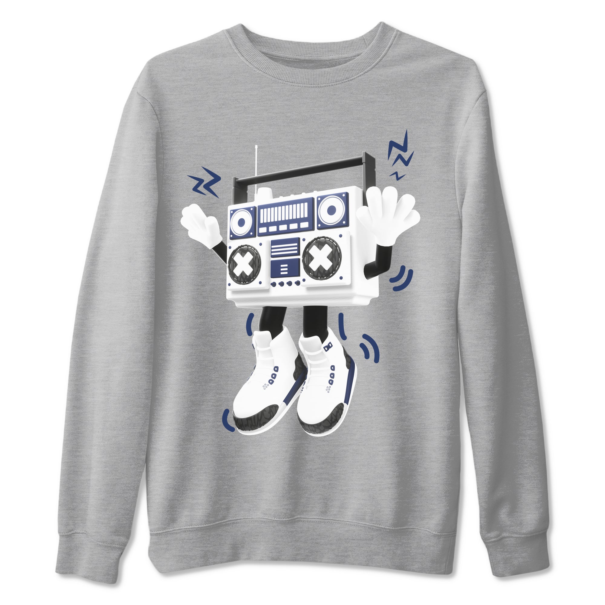 3s Midnight Navy 2023 shirt to match jordans 90s Radio Boy sneaker tees Air Jordan 3 Midnight Navy 2023 SNRT Sneaker Release Tees unisex cotton Heather Grey 2 crew neck shirt