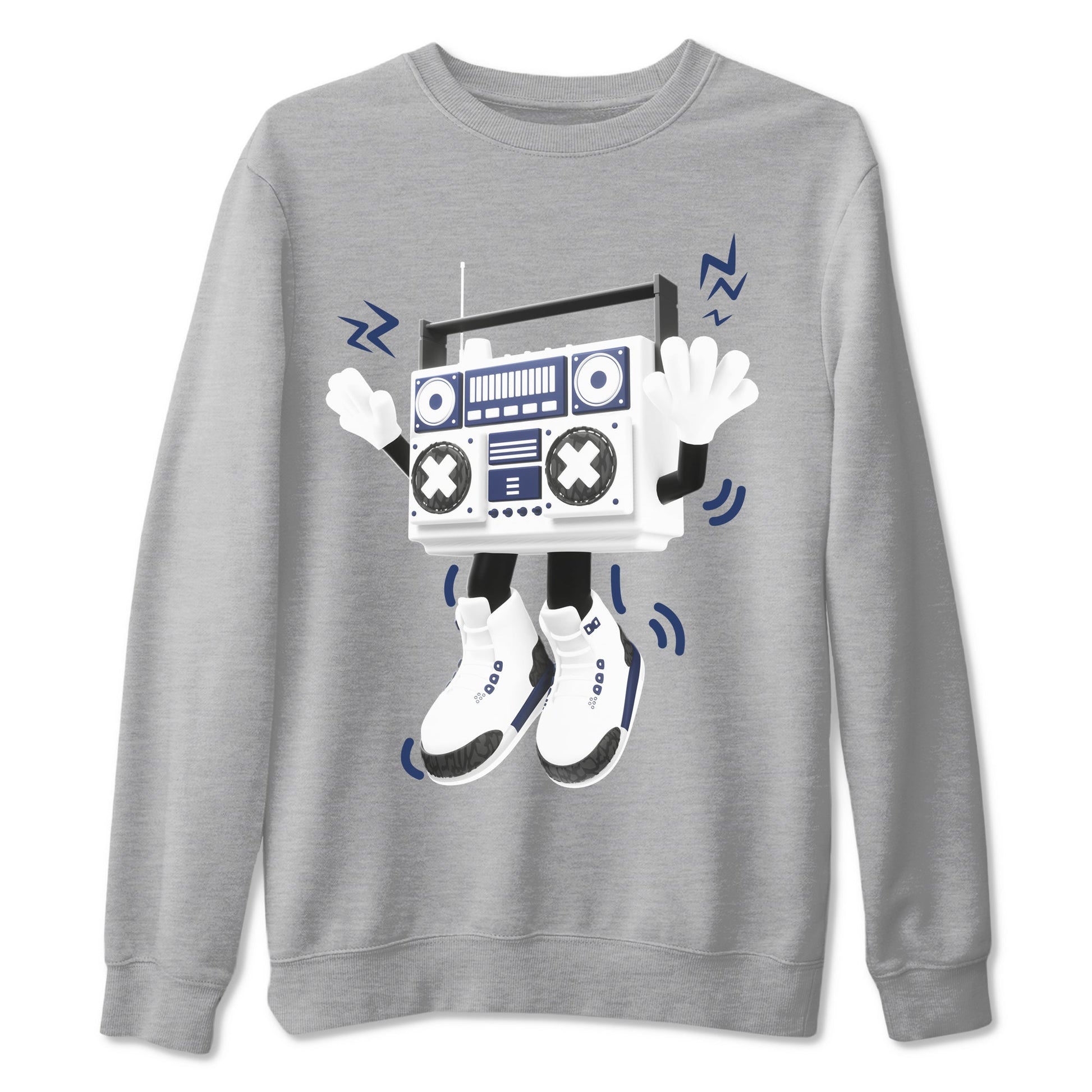 3s Midnight Navy 2023 shirt to match jordans 90s Radio Boy sneaker tees Air Jordan 3 Midnight Navy 2023 SNRT Sneaker Release Tees unisex cotton Heather Grey 2 crew neck shirt