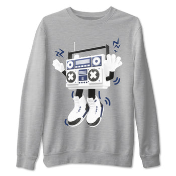3s Midnight Navy 2023 shirt to match jordans 90s Radio Boy sneaker tees Air Jordan 3 Midnight Navy 2023 SNRT Sneaker Release Tees unisex cotton Heather Grey 2 crew neck shirt
