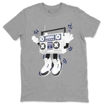 3s Midnight Navy 2023 shirt to match jordans 90s Radio Boy sneaker tees Air Jordan 3 Midnight Navy 2023 SNRT Sneaker Release Tees unisex cotton Heather Grey 2 crew neck shirt