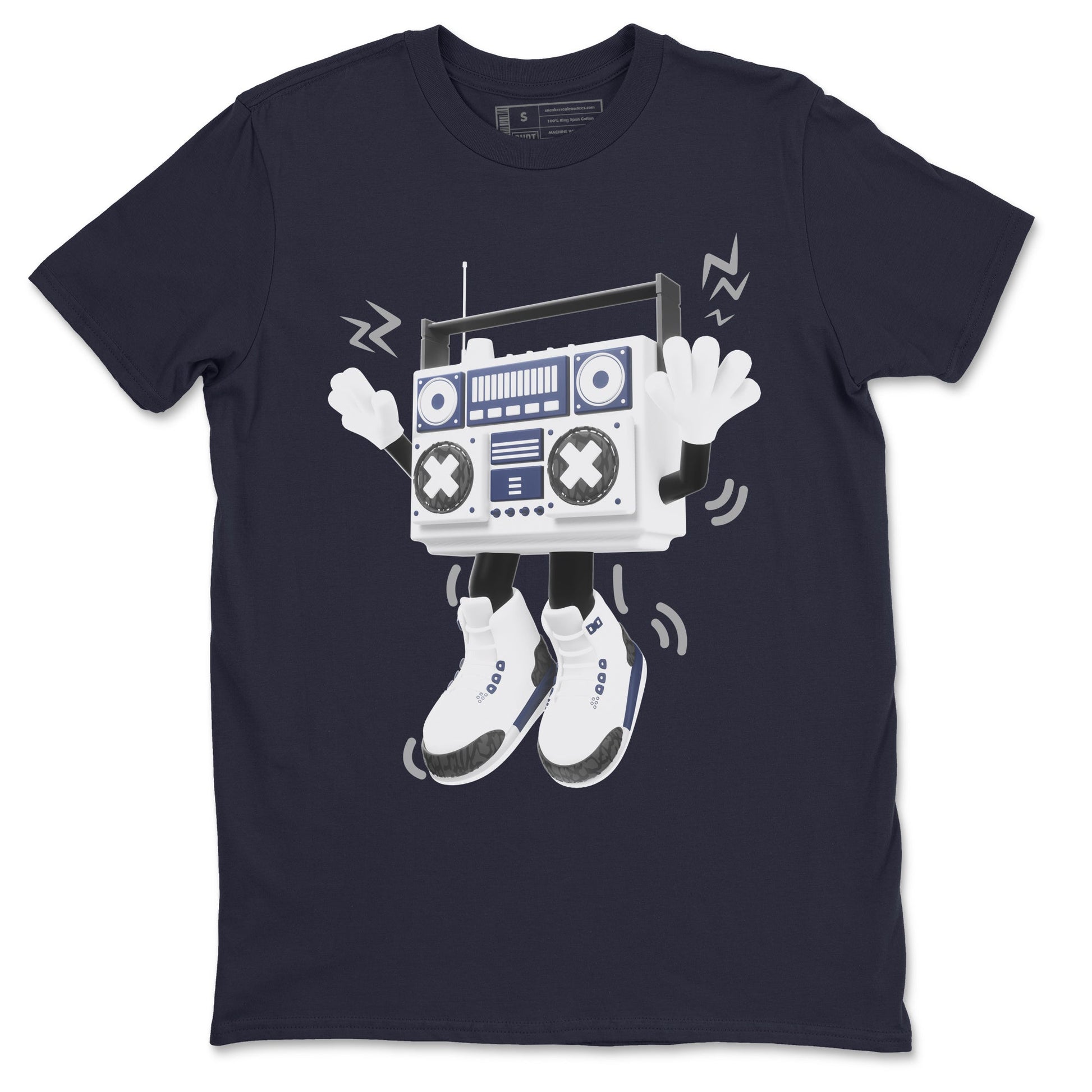 3s Midnight Navy 2023 shirt to match jordans 90s Radio Boy sneaker tees Air Jordan 3 Midnight Navy 2023 SNRT Sneaker Release Tees unisex cotton Navy 2 crew neck shirt