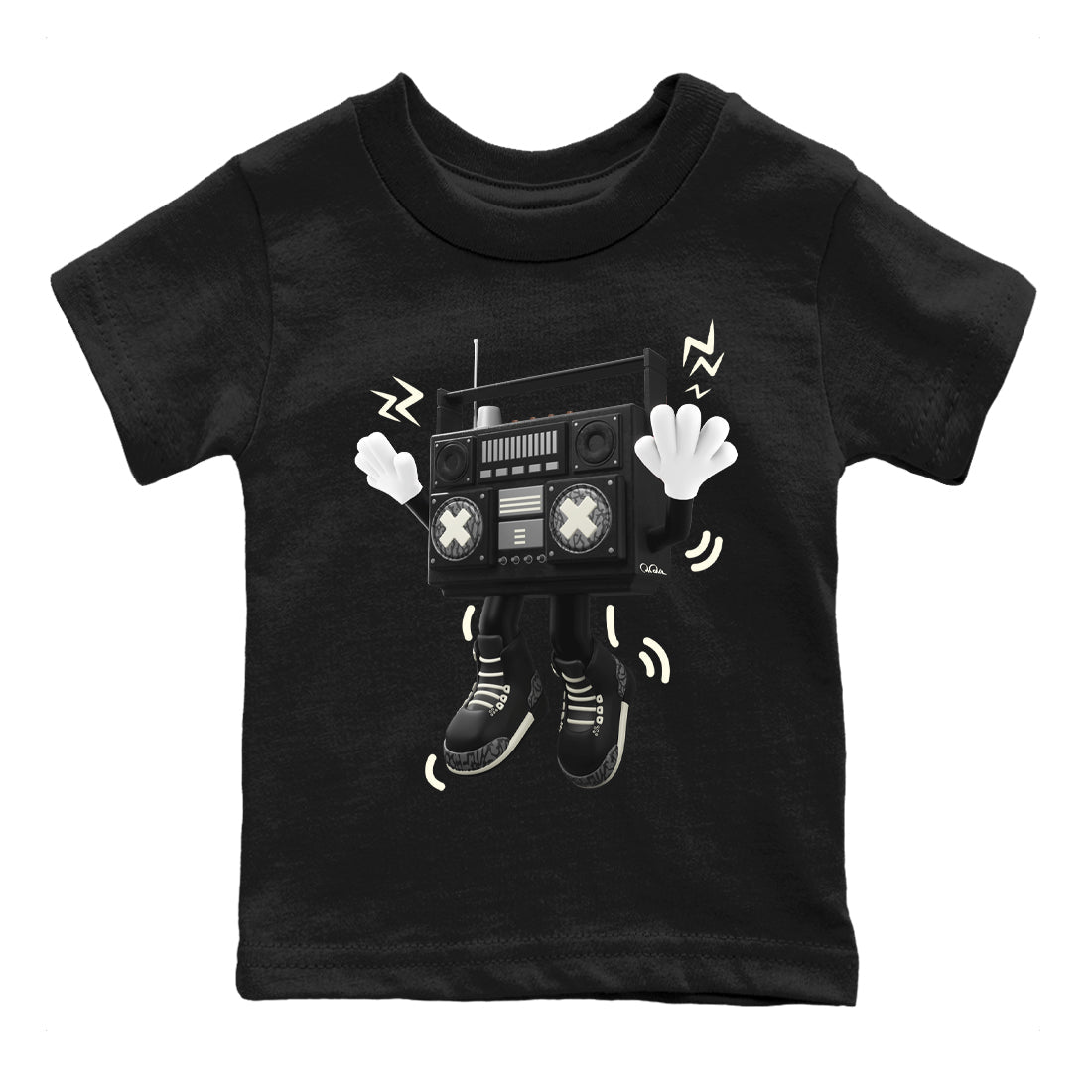 Air Jordan 3 Off Noir shirt to match jordans 90s Radio Boy sneaker tees AJ3 Off Noir SNRT Sneaker Release Tees Baby Toddler Black 2 T-Shirt