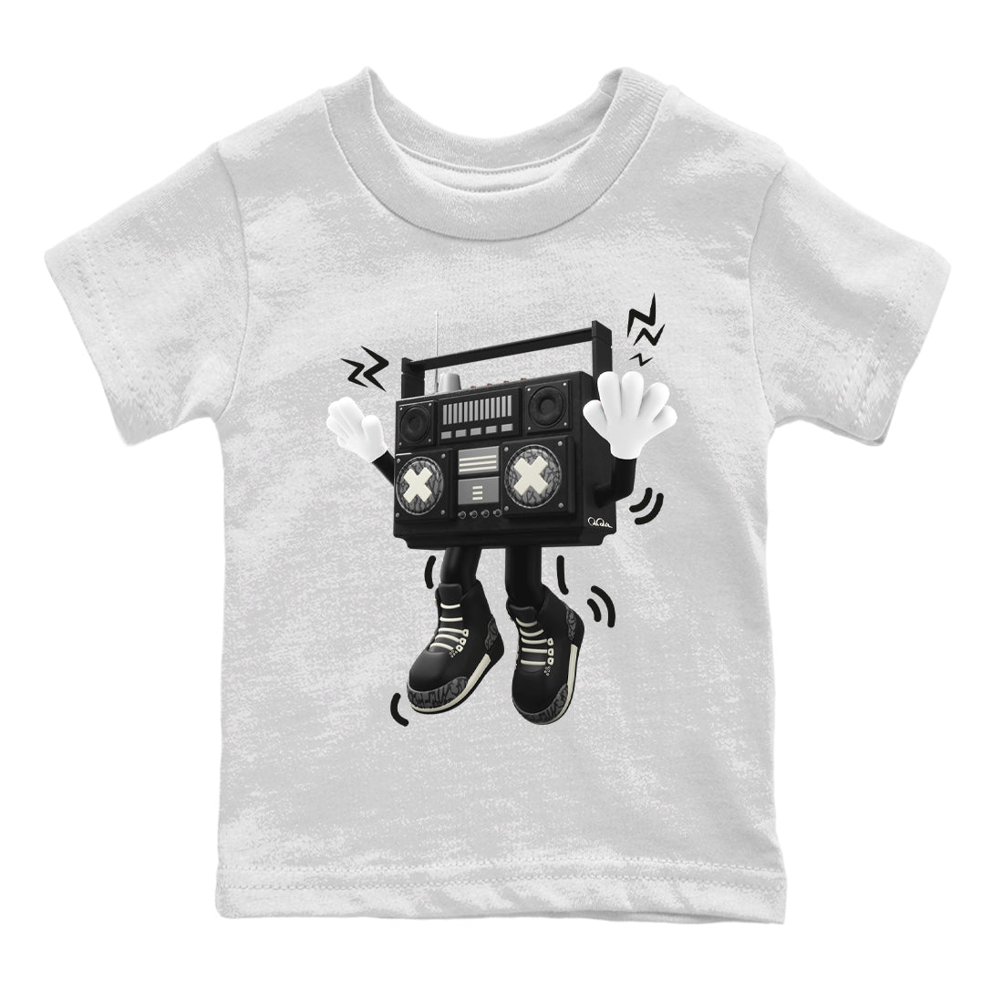 Air Jordan 3 Off Noir shirt to match jordans 90s Radio Boy sneaker tees AJ3 Off Noir SNRT Sneaker Release Tees Baby Toddler White 2 T-Shirt