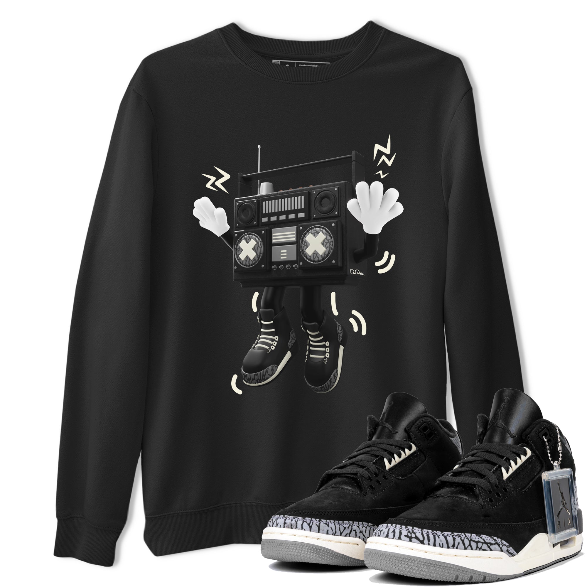 Air Jordan 3 Off Noir shirt to match jordans 90s Radio Boy sneaker tees AJ3 Off Noir SNRT Sneaker Release Tees Unisex Black 1 T-Shirt