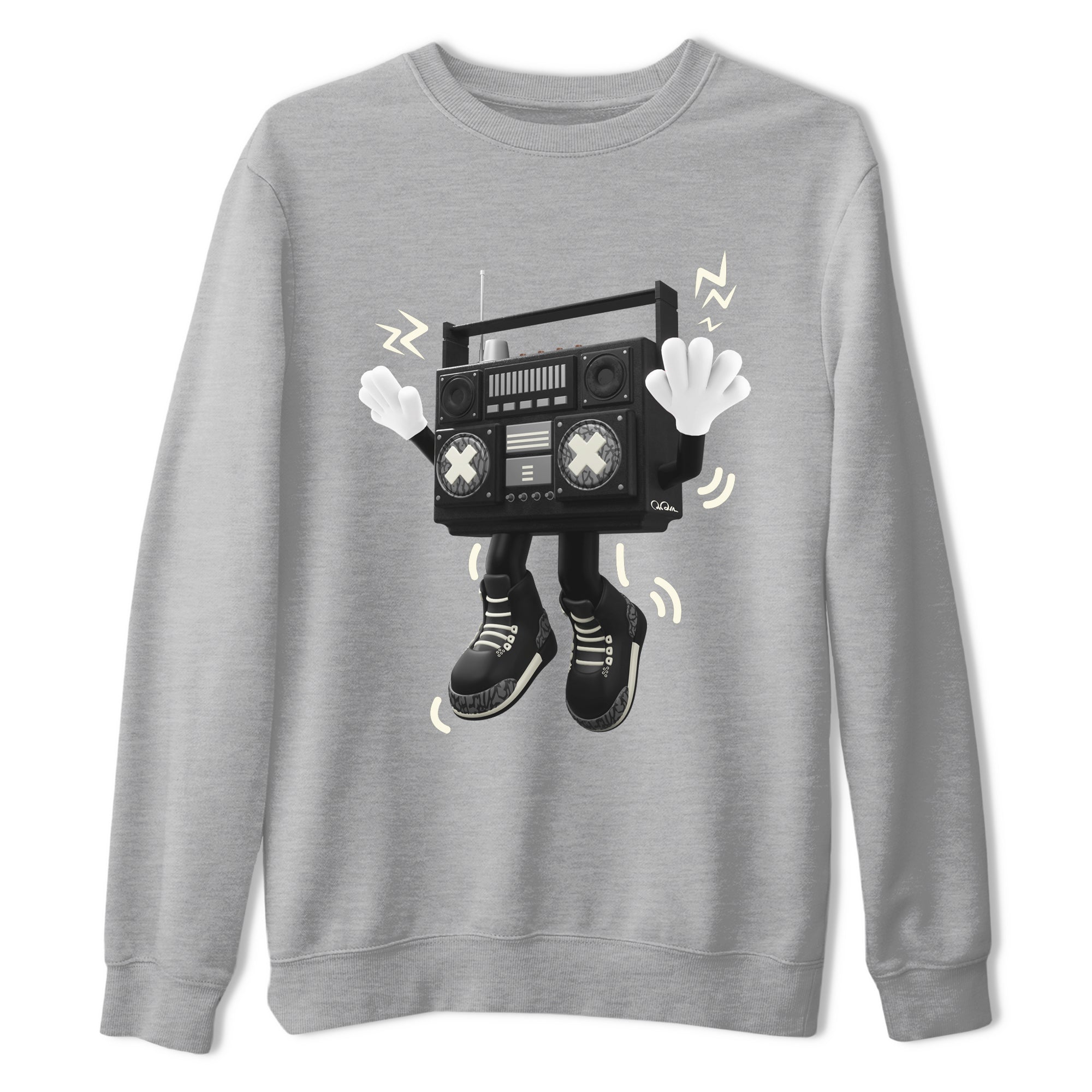 Air Jordan 3 Off Noir shirt to match jordans 90s Radio Boy sneaker tees AJ3 Off Noir SNRT Sneaker Release Tees Unisex Heather Grey 2 T-Shirt