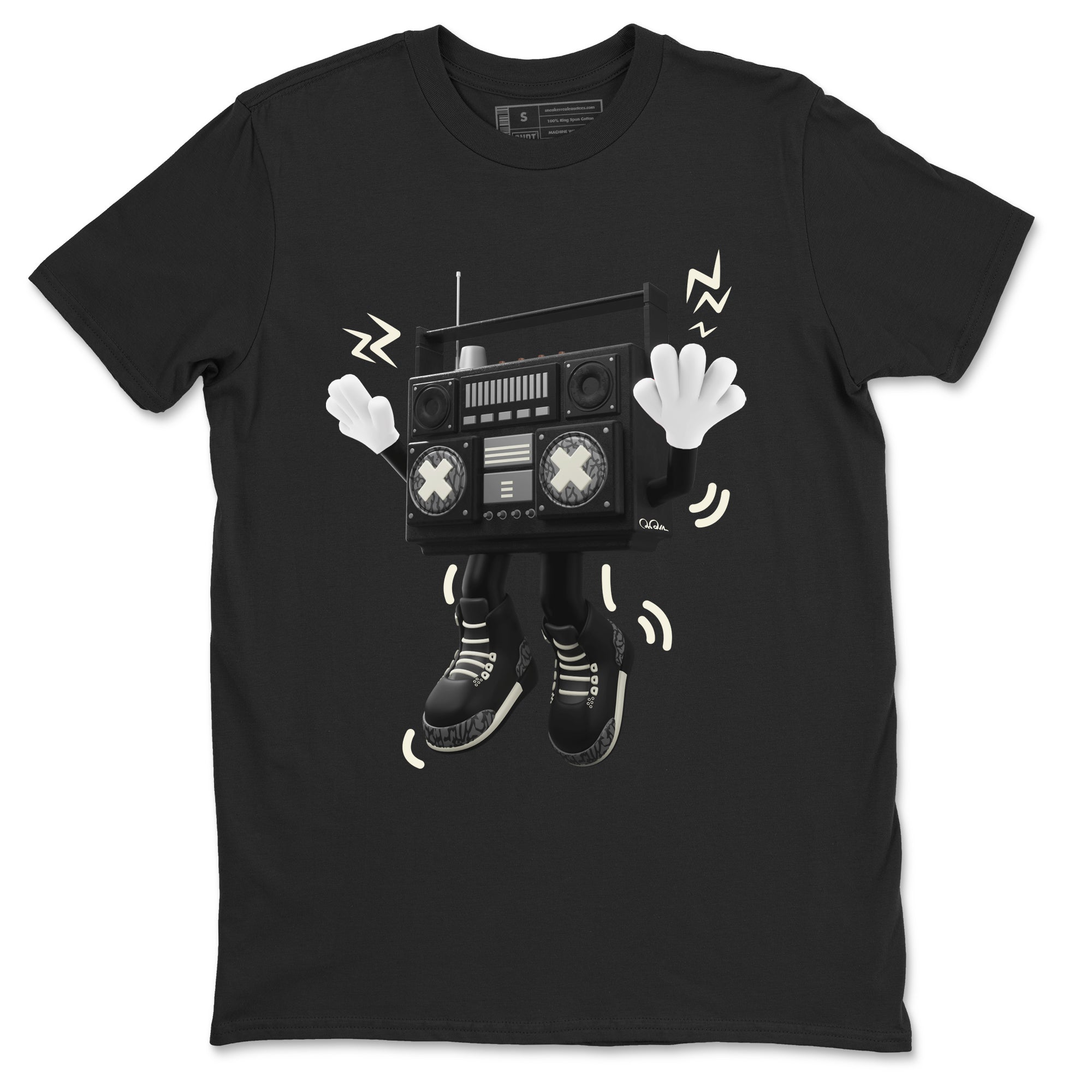 Air Jordan 3 Off Noir shirt to match jordans 90s Radio Boy sneaker tees AJ3 Off Noir SNRT Sneaker Release Tees Unisex Black 2 T-Shirt