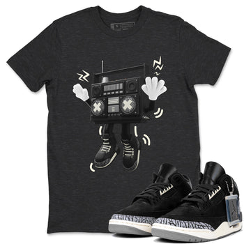 Air Jordan 3 Off Noir shirt to match jordans 90s Radio Boy sneaker tees AJ3 Off Noir SNRT Sneaker Release Tees Unisex Charcoal Heather 1 T-Shirt