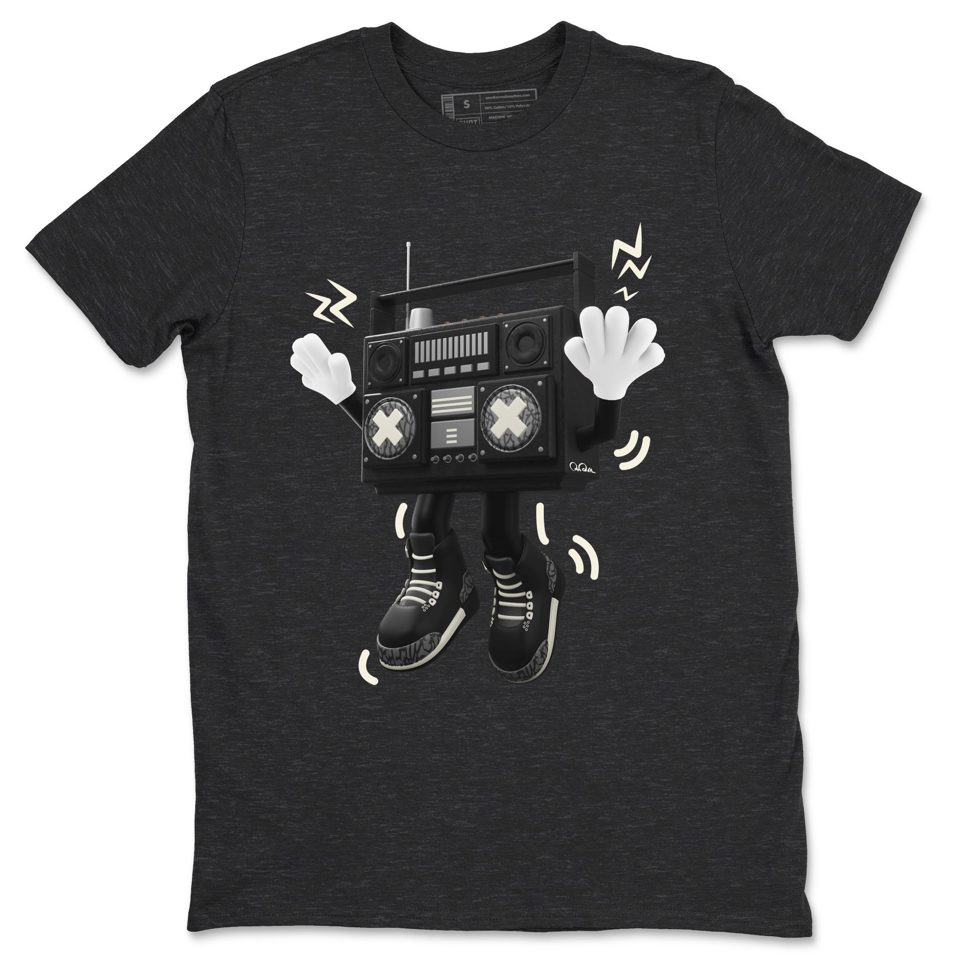 Air Jordan 3 Off Noir shirt to match jordans 90s Radio Boy sneaker tees AJ3 Off Noir SNRT Sneaker Release Tees Unisex Charcoal Heather 2 T-Shirt