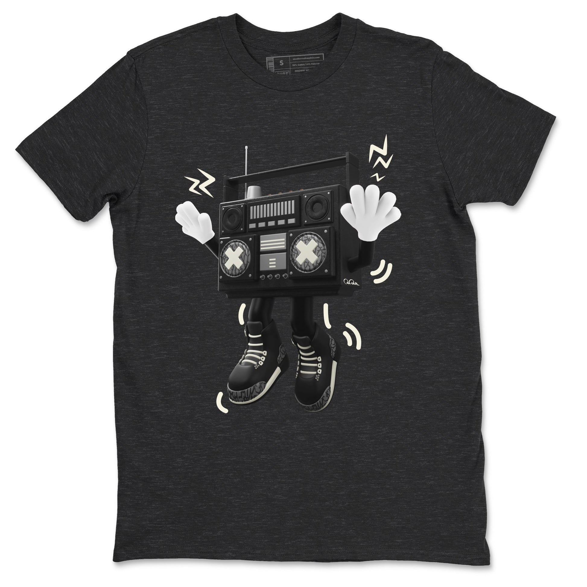 Air Jordan 3 Off Noir shirt to match jordans 90s Radio Boy sneaker tees AJ3 Off Noir SNRT Sneaker Release Tees Unisex Charcoal Heather 2 T-Shirt
