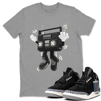 Air Jordan 3 Off Noir shirt to match jordans 90s Radio Boy sneaker tees AJ3 Off Noir SNRT Sneaker Release Tees Unisex Heather Grey 1 T-Shirt