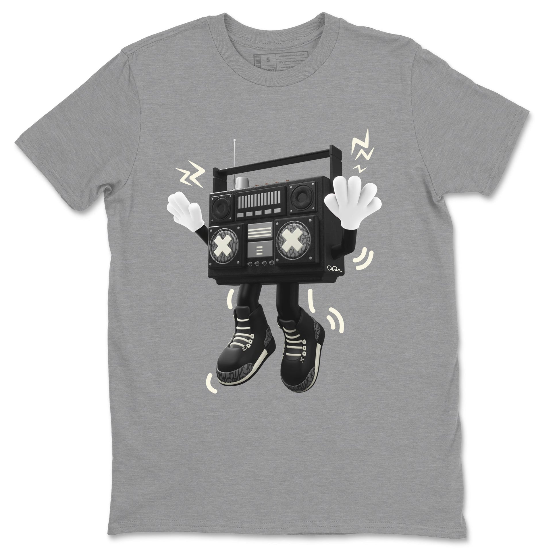 Air Jordan 3 Off Noir shirt to match jordans 90s Radio Boy sneaker tees AJ3 Off Noir SNRT Sneaker Release Tees Unisex Heather Grey 2 T-Shirt