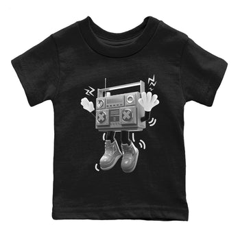 Air Jordan 4 Light Iron Ore shirt to match jordans 90s Radio Boy sneaker tees AJ4 Frozen Moments SNRT Sneaker Release Tees Baby Toddler Black 2 T-Shirt