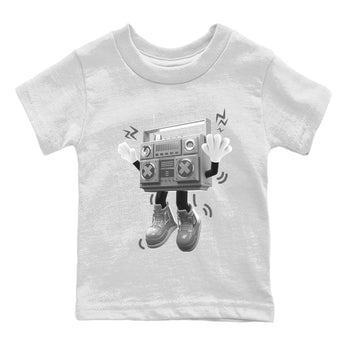 Air Jordan 4 Light Iron Ore shirt to match jordans 90s Radio Boy sneaker tees AJ4 Frozen Moments SNRT Sneaker Release Tees Baby Toddler White 2 T-Shirt