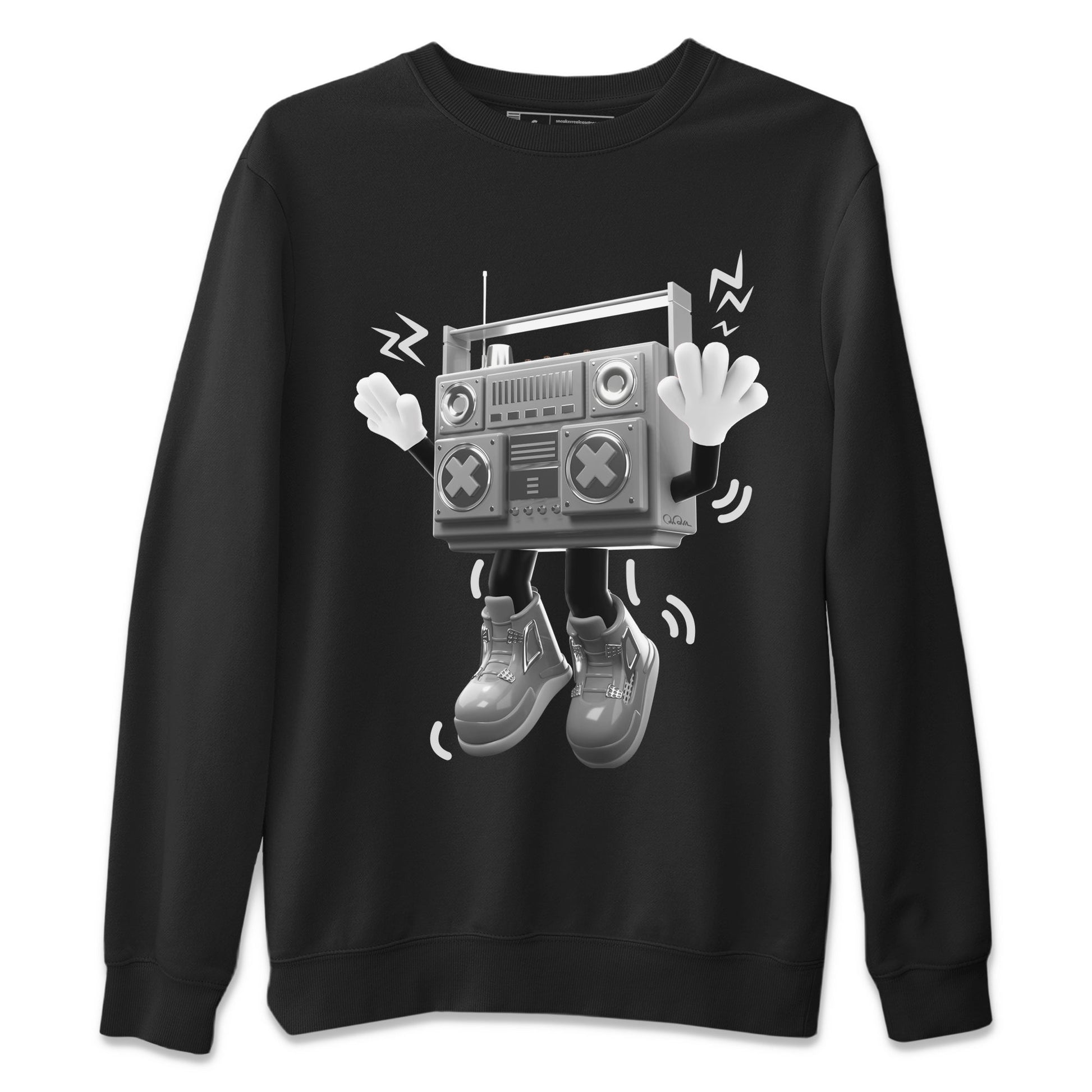 Air Jordan 4 Light Iron Ore shirt to match jordans 90s Radio Boy sneaker tees AJ4 Frozen Moments SNRT Sneaker Release Tees Unisex Black 2 T-Shirt
