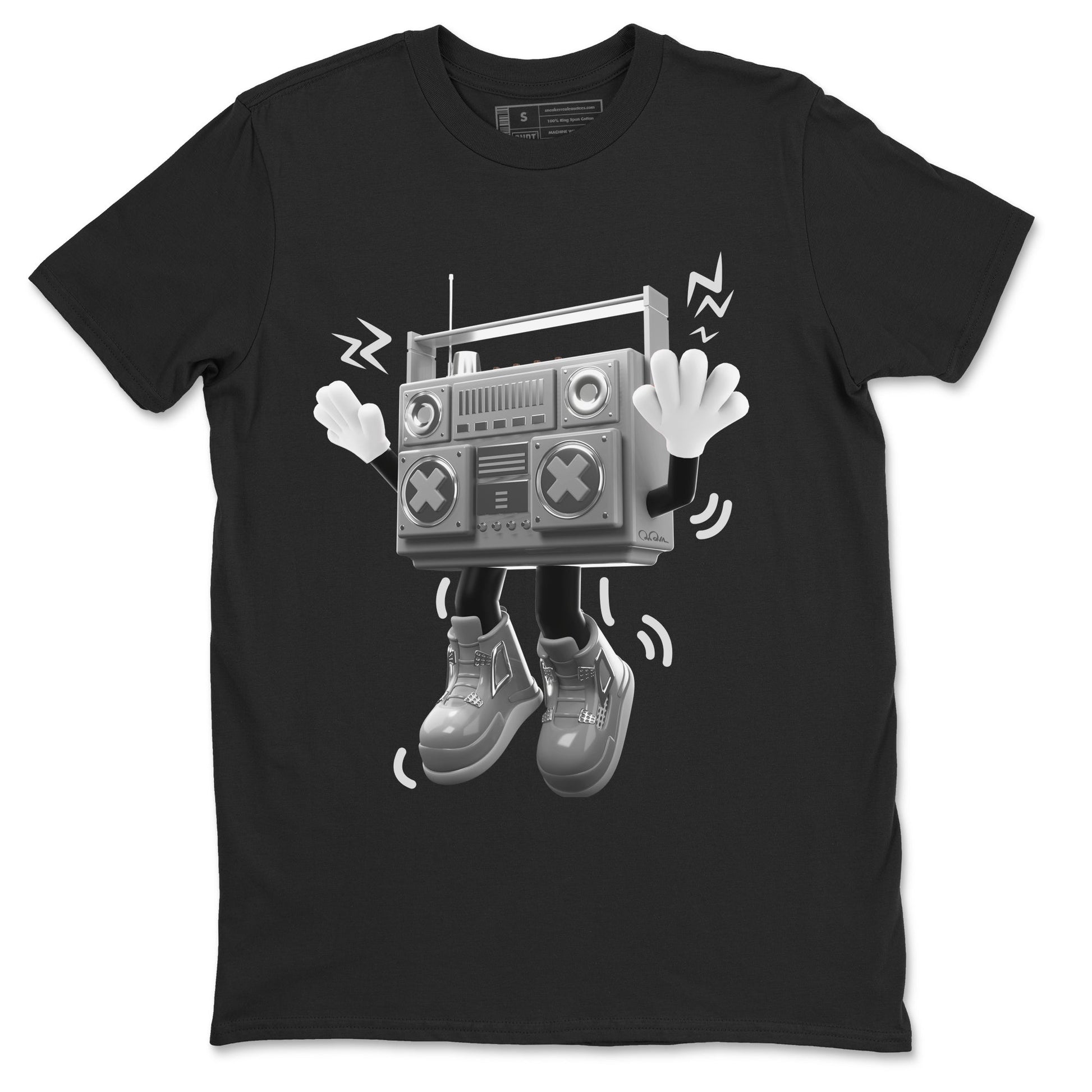 Air Jordan 4 Light Iron Ore shirt to match jordans 90s Radio Boy sneaker tees AJ4 Frozen Moments SNRT Sneaker Release Tees Unisex Black 2 T-Shirt