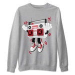 Air Jordan 4 Red Cement Sneaker Match Tees 90s Radio Boy Sneaker Tees AJ4 Retro OG Red Cement Sneaker Release Tees Unisex Shirts Heather Grey 2