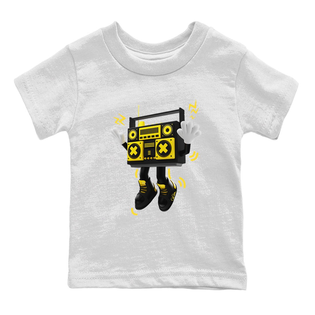 Air Jordan 4 Thunder Sneaker Match Tees 90s Radio Boy Sneaker Tees AJ4 Thunder Jumpman Sneaker Release Tees Kids Shirts White 2