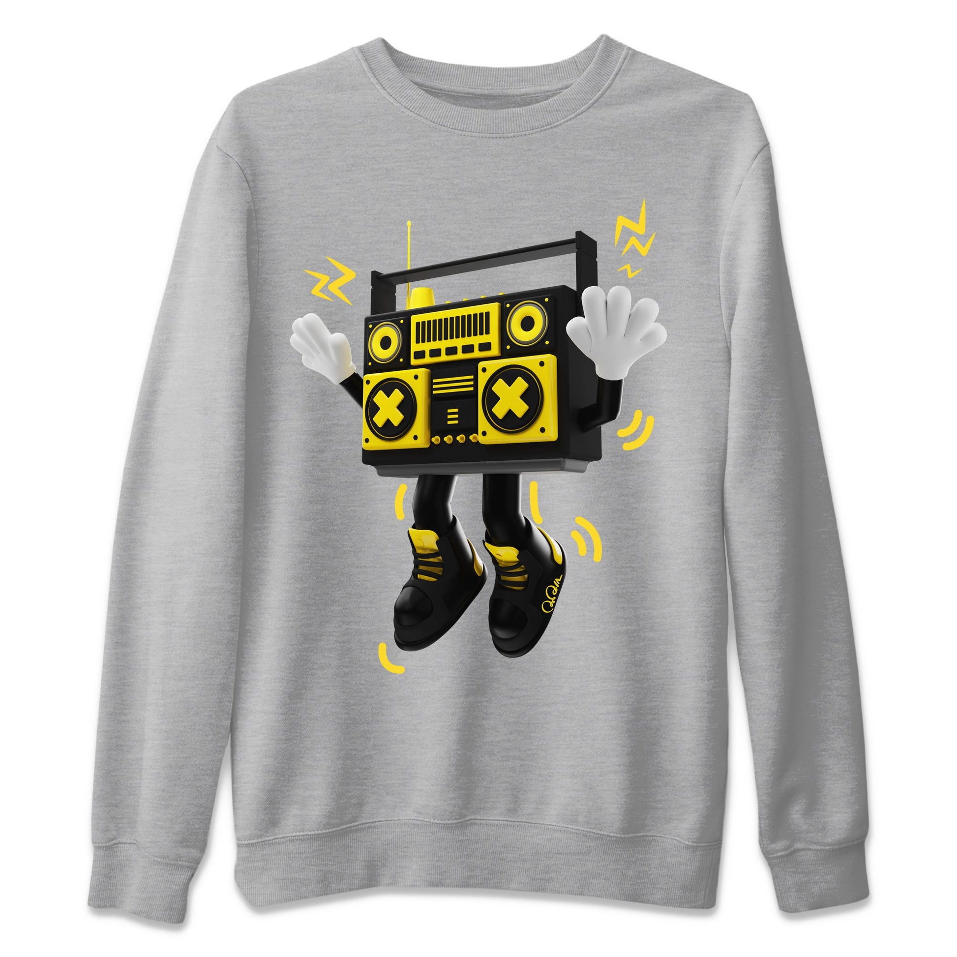 Air Jordan 4 Thunder Sneaker Match Tees 90s Radio Boy Sneaker Tees AJ4 Thunder Jumpman Sneaker Release Tees Unisex Shirts Heather Grey 2