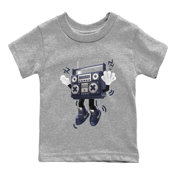 Air Jordan 5 Georgetown Sneaker Match Tees 90s Radio Boy Sneaker Tees AJ5 Georgetown Sneaker Release Tees Kids Shirts Heather Grey 2