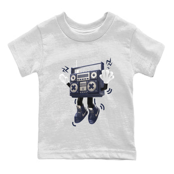 Air Jordan 5 Georgetown Sneaker Match Tees 90s Radio Boy Sneaker Tees AJ5 Georgetown Sneaker Release Tees Kids Shirts White 2