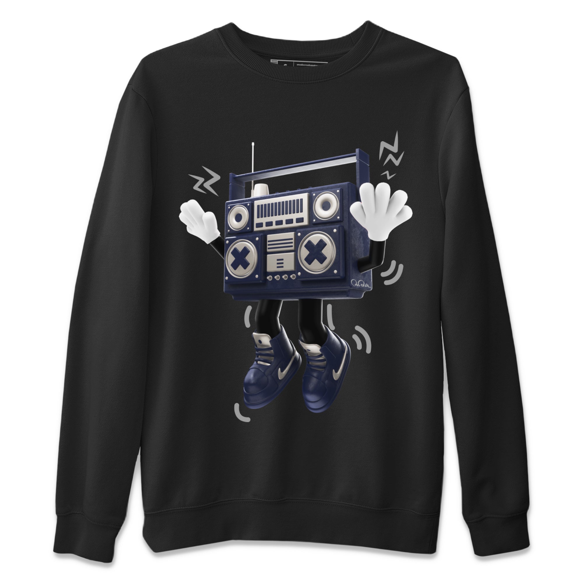 Air Jordan 5 Georgetown Sneaker Match Tees 90s Radio Boy Sneaker Tees AJ5 Georgetown Sneaker Release Tees Unisex Shirts Black 2