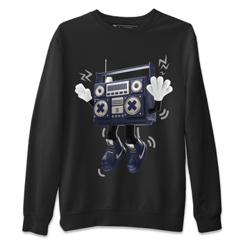 Air Jordan 5 Georgetown Sneaker Match Tees 90s Radio Boy Sneaker Tees AJ5 Georgetown Sneaker Release Tees Unisex Shirts Black 2