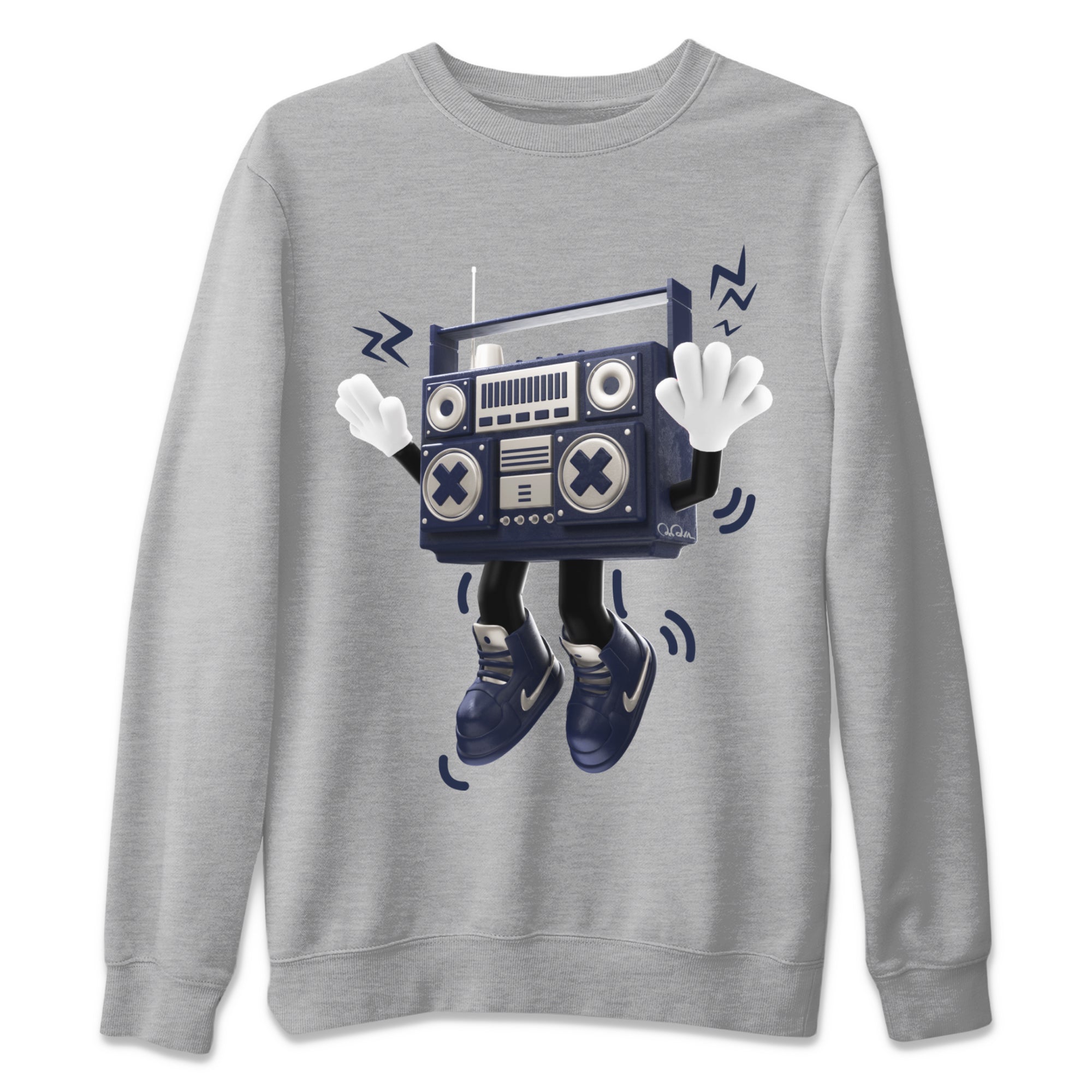 Air Jordan 5 Georgetown Sneaker Match Tees 90s Radio Boy Sneaker Tees AJ5 Georgetown Sneaker Release Tees Unisex Shirts Heather Grey 2