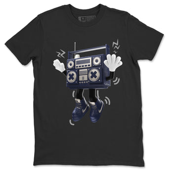 Air Jordan 5 Georgetown Sneaker Match Tees 90s Radio Boy Sneaker Tees AJ5 Georgetown Sneaker Release Tees Unisex Shirts Black 2