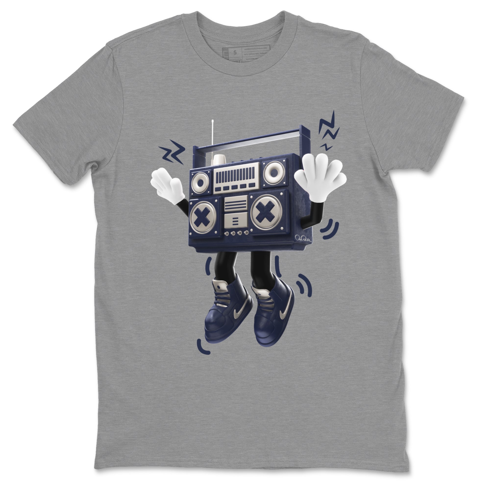Air Jordan 5 Georgetown Sneaker Match Tees 90s Radio Boy Sneaker Tees AJ5 Georgetown Sneaker Release Tees Unisex Shirts Heather Grey 2