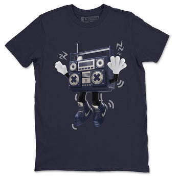 Air Jordan 5 Georgetown Sneaker Match Tees 90s Radio Boy Sneaker Tees AJ5 Georgetown Sneaker Release Tees Unisex Shirts Navy 2