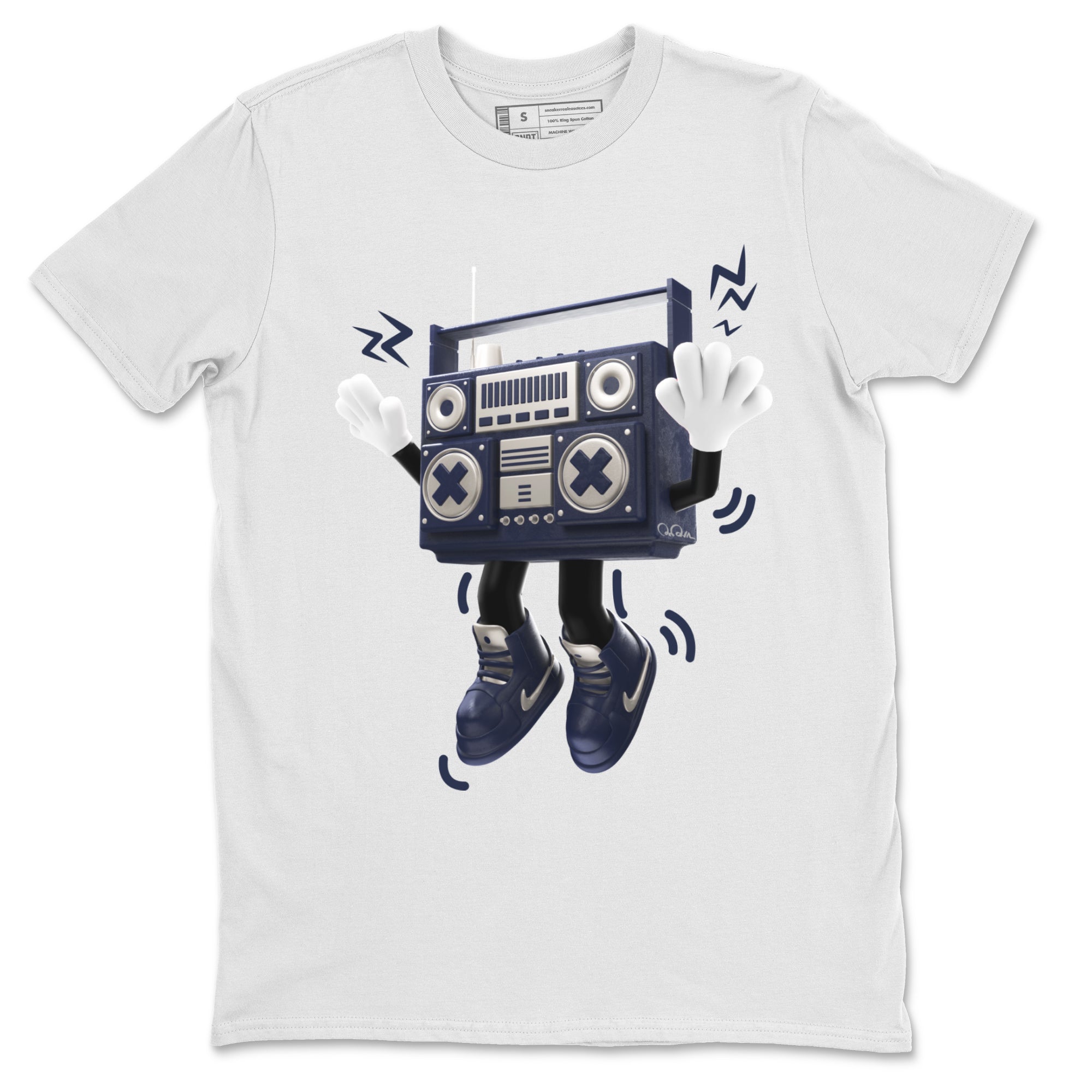 Air Jordan 5 Georgetown Sneaker Match Tees 90s Radio Boy Sneaker Tees AJ5 Georgetown Sneaker Release Tees Unisex Shirts White 2