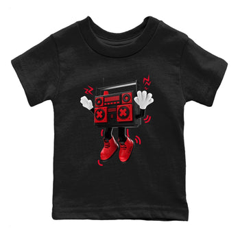 Air Jordan 6 Toro Bravo Sneaker Match Tees 90s Radio Boy Sneaker Tees 3D Graphic Design Shirts AJ6 Toro Bravo Sneaker Release Tees Kids Shirts Black 2
