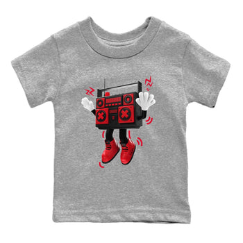 Air Jordan 6 Toro Bravo Sneaker Match Tees 90s Radio Boy Sneaker Tees 3D Graphic Design Shirts AJ6 Toro Bravo Sneaker Release Tees Kids Shirts Heather Grey 2