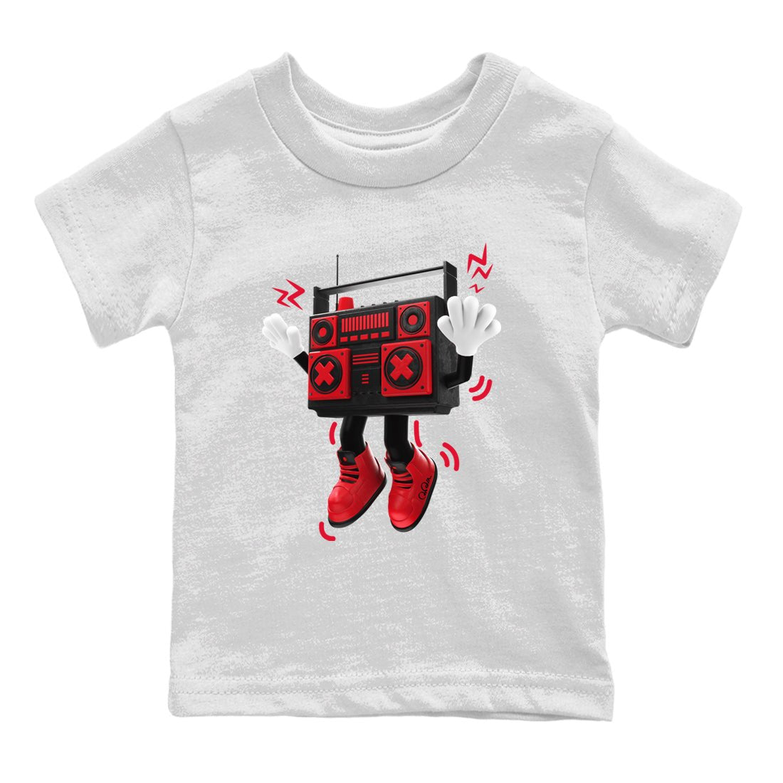 Air Jordan 6 Toro Bravo Sneaker Match Tees 90s Radio Boy Sneaker Tees 3D Graphic Design Shirts AJ6 Toro Bravo Sneaker Release Tees Kids Shirts White 2