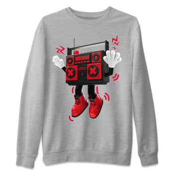 Air Jordan 6 Toro Bravo Sneaker Match Tees 90s Radio Boy Sneaker Tees 3D Graphic Design Shirts AJ6 Toro Bravo Sneaker Release Tees Unisex Shirts Heather Grey 2