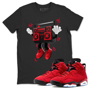 Air Jordan 6 Toro Bravo Sneaker Match Tees 90s Radio Boy Sneaker Tees 3D Graphic Design Shirts AJ6 Toro Bravo Sneaker Release Tees Unisex Shirts Black 1