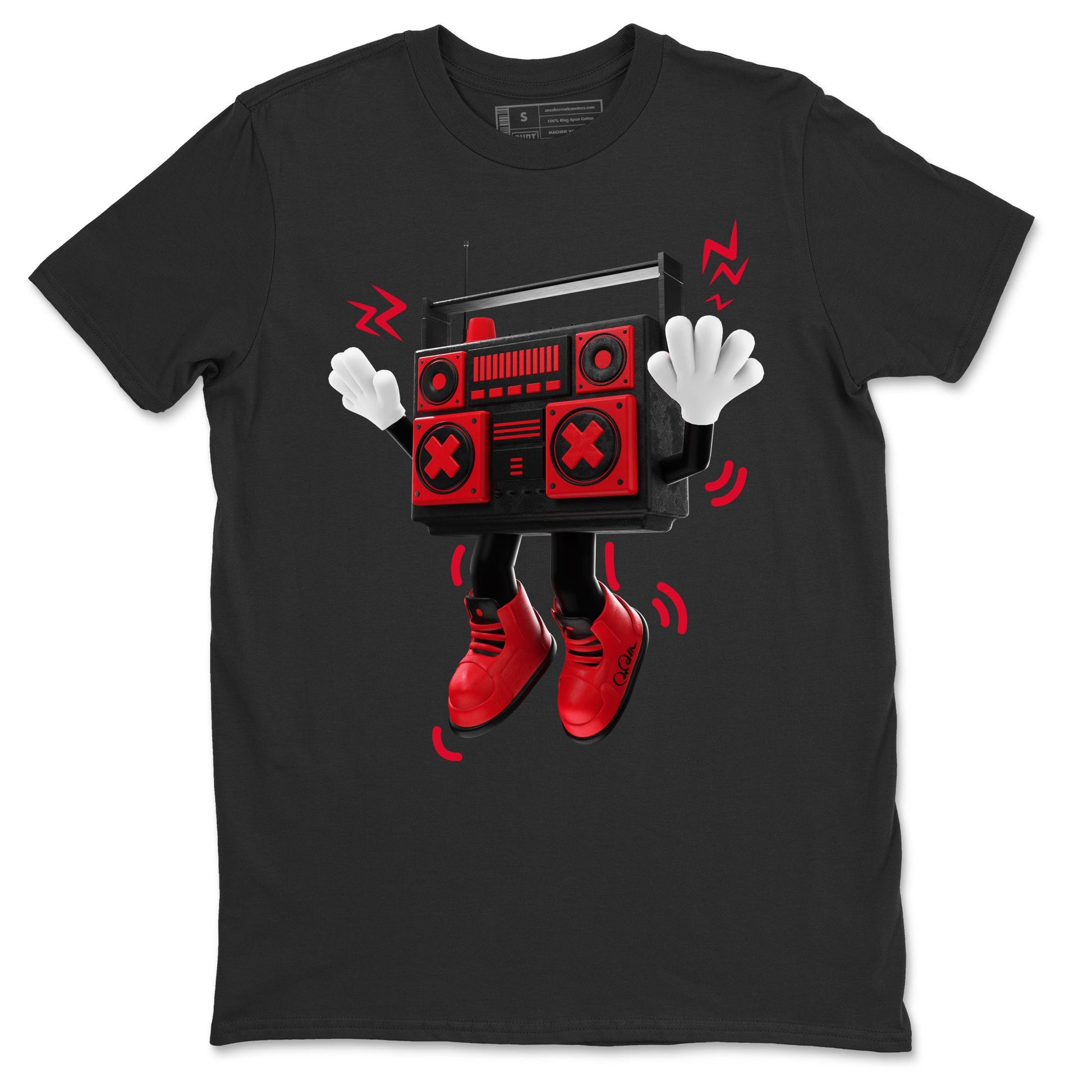 Air Jordan 6 Toro Bravo Sneaker Match Tees 90s Radio Boy Sneaker Tees 3D Graphic Design Shirts AJ6 Toro Bravo Sneaker Release Tees Unisex Shirts Black 2
