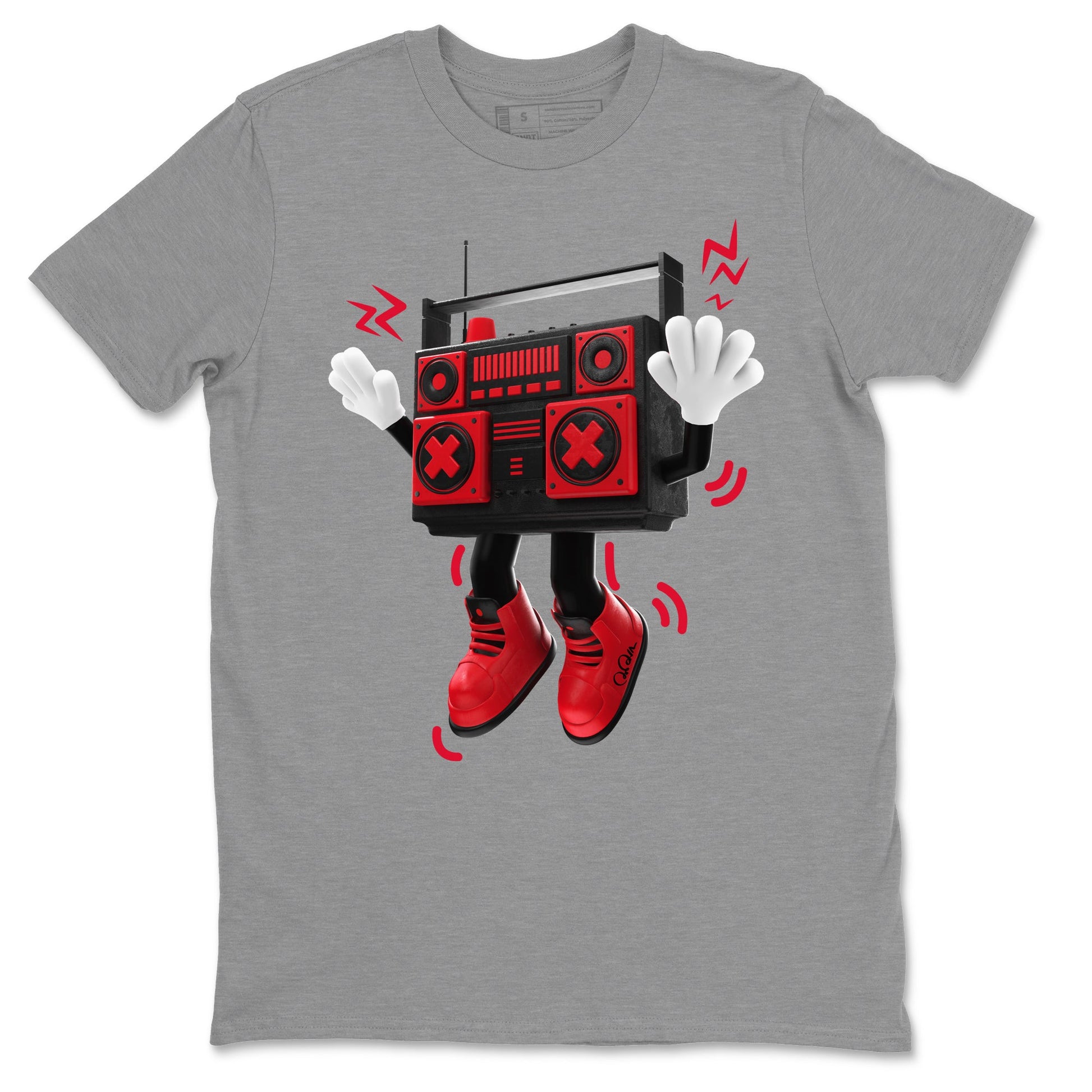 Air Jordan 6 Toro Bravo Sneaker Match Tees 90s Radio Boy Sneaker Tees 3D Graphic Design Shirts AJ6 Toro Bravo Sneaker Release Tees Unisex Shirts Heather Grey 2