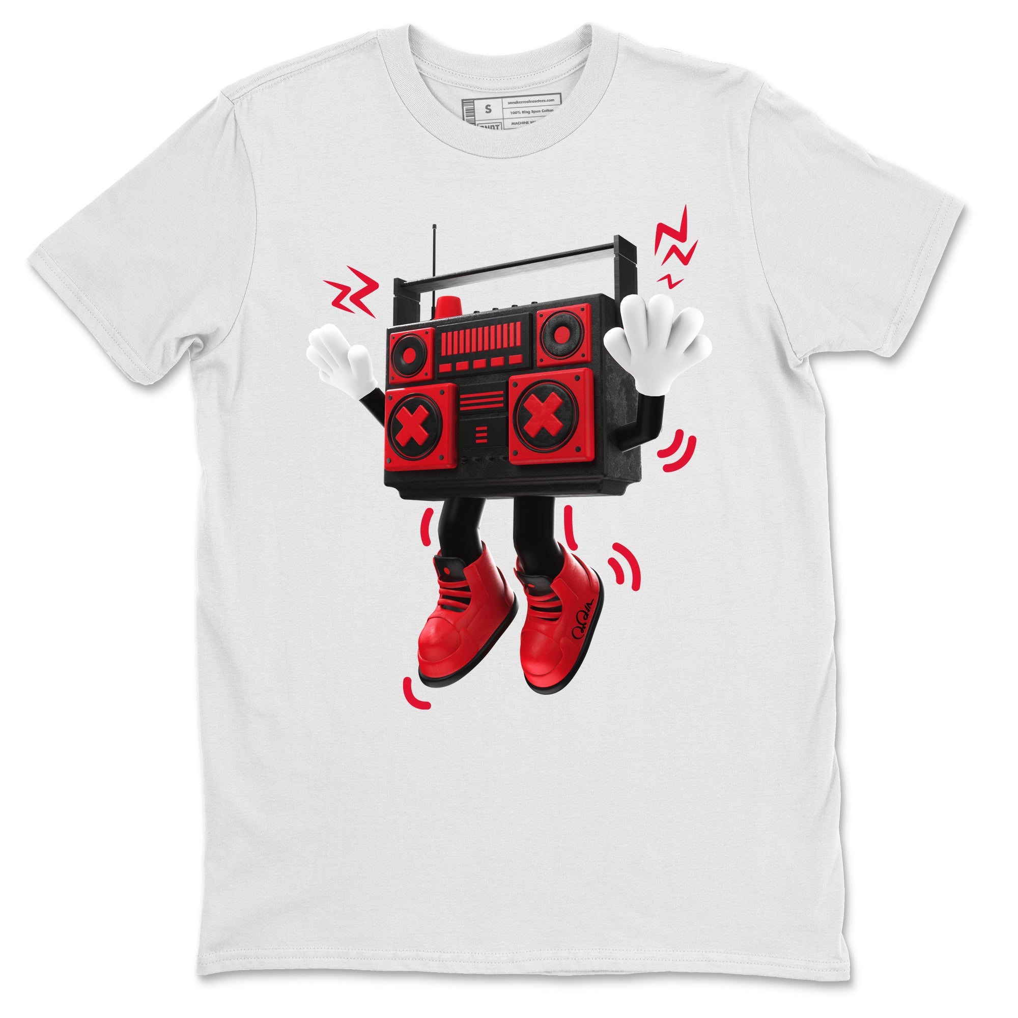 Air Jordan 6 Toro Bravo Sneaker Match Tees 90s Radio Boy Sneaker Tees 3D Graphic Design Shirts AJ6 Toro Bravo Sneaker Release Tees Unisex Shirts White 2