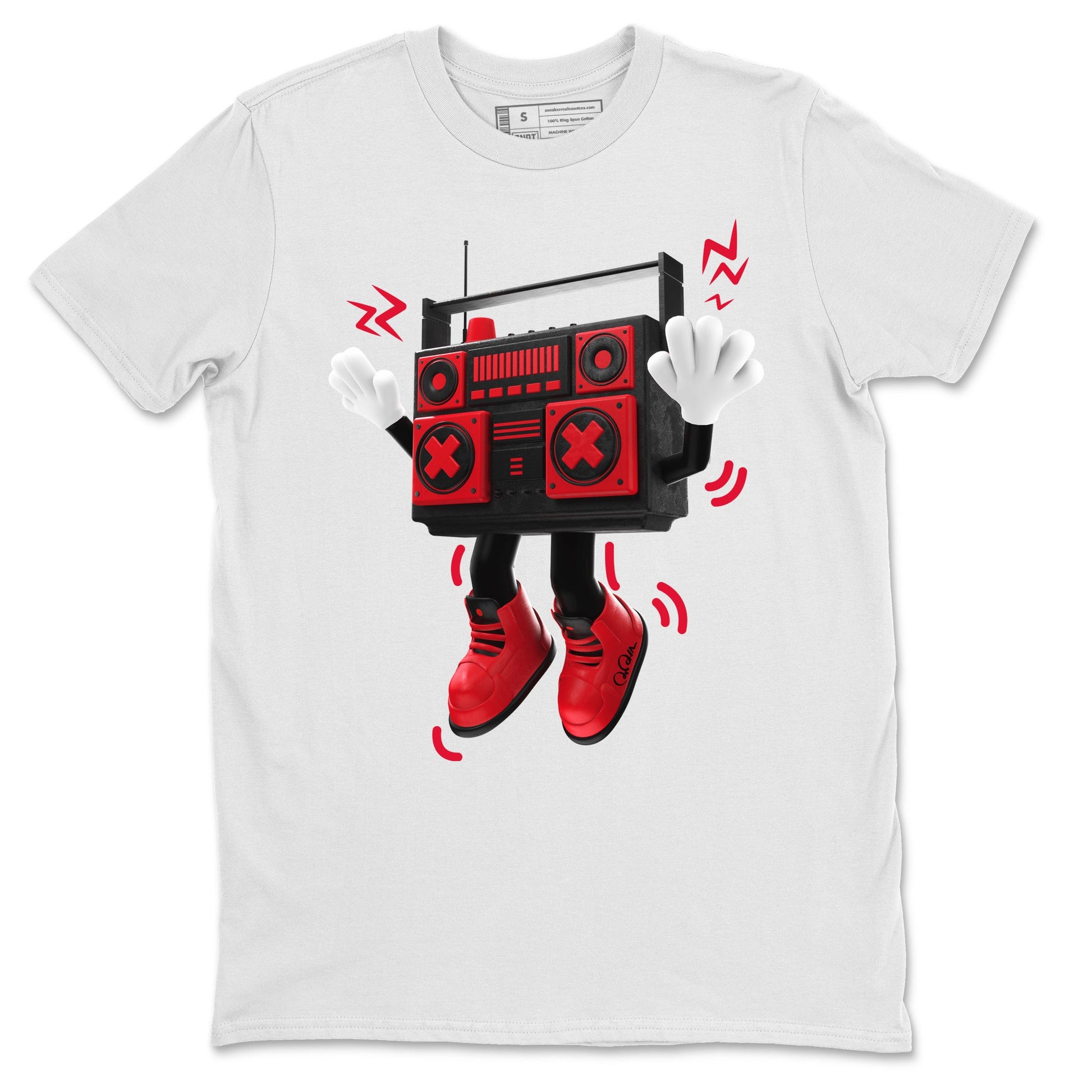 Air Jordan 6 Toro Bravo Sneaker Match Tees 90s Radio Boy Sneaker Tees 3D Graphic Design Shirts AJ6 Toro Bravo Sneaker Release Tees Unisex Shirts White 2