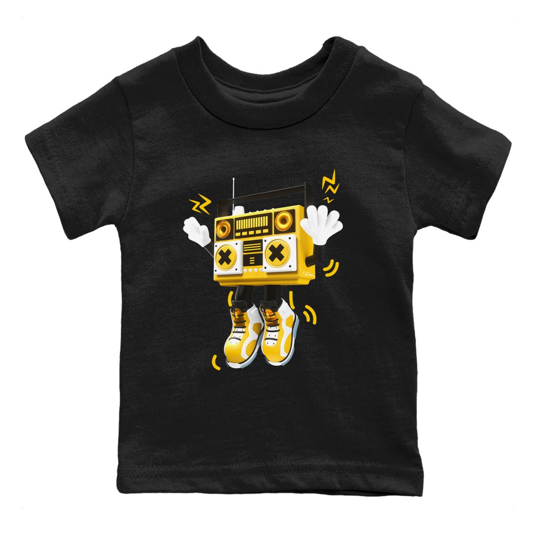 6s Yellow Ochre shirt to match jordans 90s Radio Boy sneaker tees Air Jordan 6 Yellow Ochre SNRT Sneaker Release Tees Baby Toddler Black 2 T-Shirt